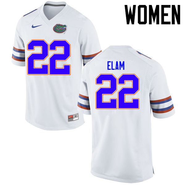 Women Florida Gators #22 Matt Elam College Football Jerseys Sale-White